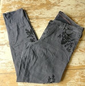 Torrid Black Jeans with Black Floral Detail